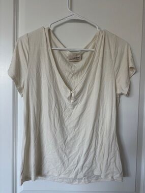 Soft V-Neck Cream Women’s Top